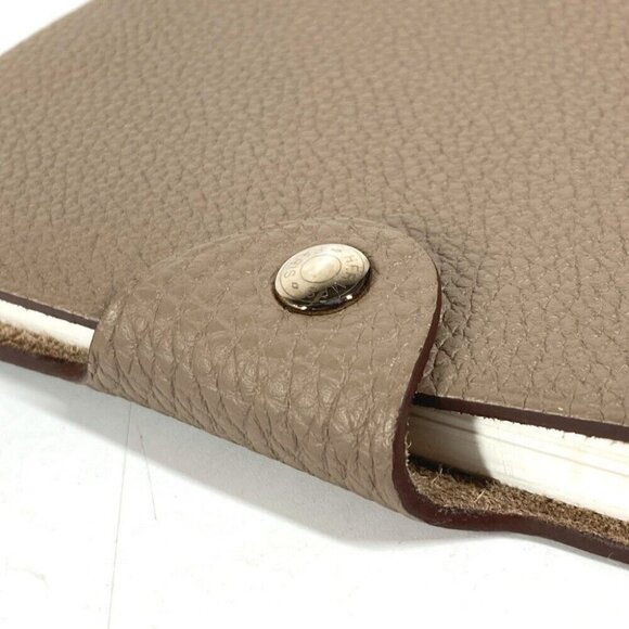 HERMES Notebook cover Yuris PM stationery Taurillon Clemence Etoupe gray - Picture 5 of 16